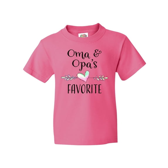 Inktastic Oma and Opa's Favorite- Heart Grandchild Youth T-Shirt