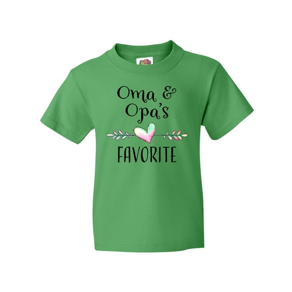 Inktastic Oma and Opa's Favorite- Heart Grandchild Youth T-Shirt
