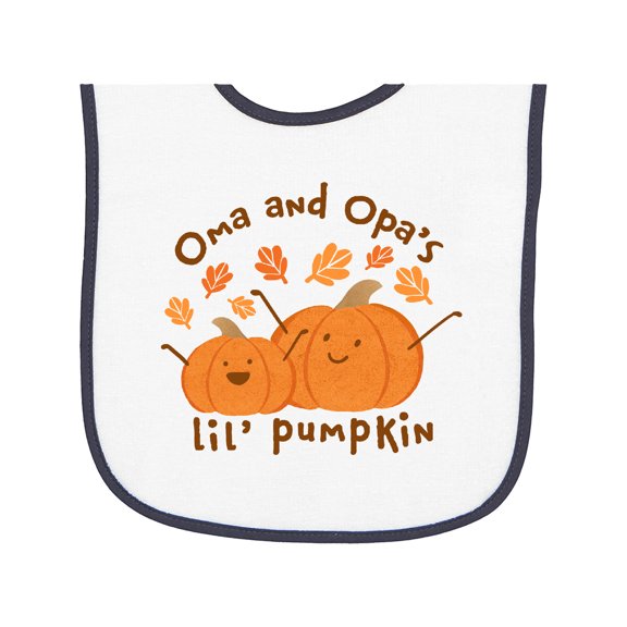 Inktastic Oma and Opa's Lil' Pumpkin Baby Terry Cloth Bib