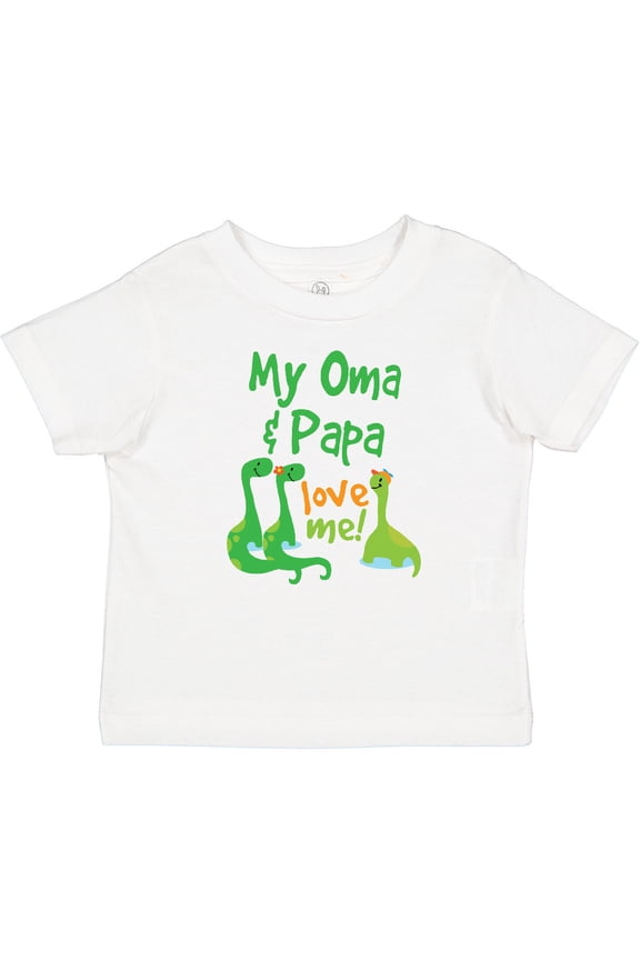 Oma and Papa Love Me Dinosaur Boys Baby T-Shirt