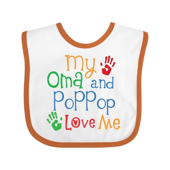 Inktastic Oma and Poppop Grandkids Boys or Girls Baby Bib