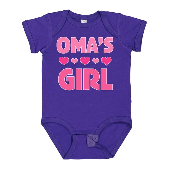Inktastic Oma's Girl Heart Girls Baby Bodysuit