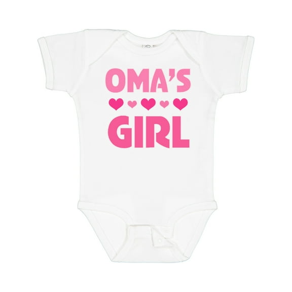 Inktastic Oma's Girl Heart Girls Baby Bodysuit