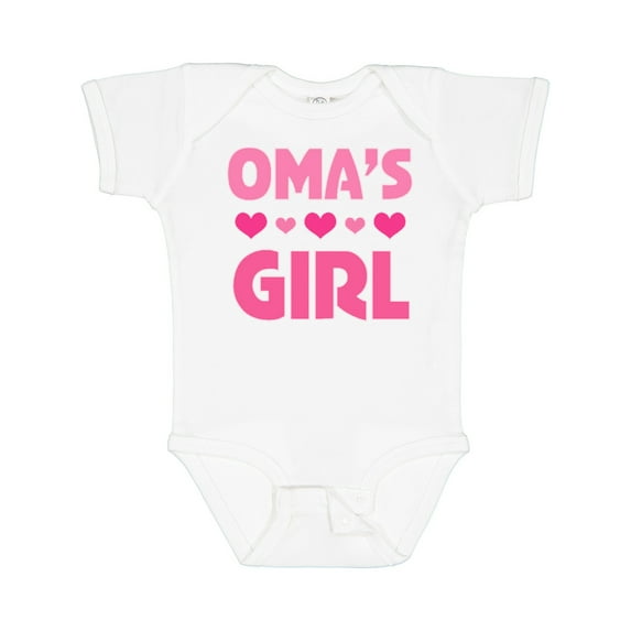 Inktastic Oma's Girl Heart Girls Baby Bodysuit