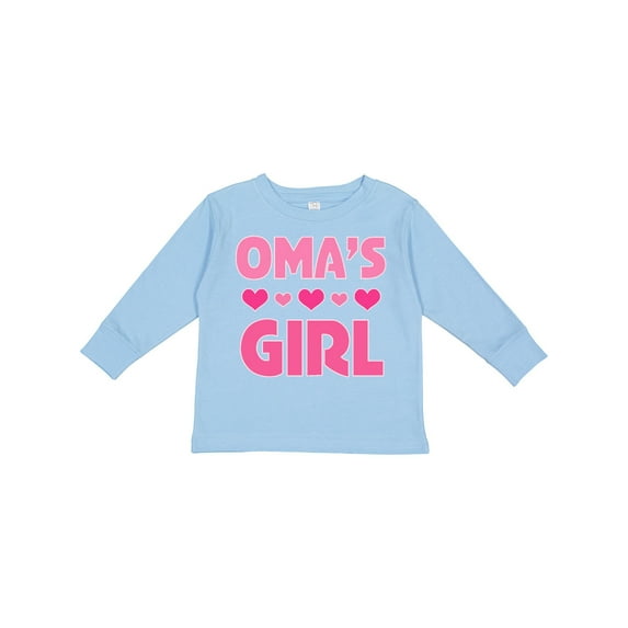 Inktastic Oma's Girl Heart Girls Long Sleeve Toddler T-Shirt