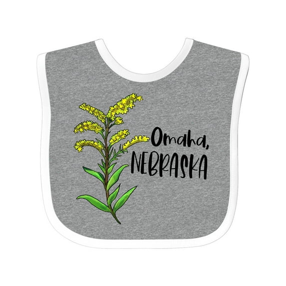 Inktastic Omaha, Nebraska Goldenrod Flower Boys or Girls Baby Bib