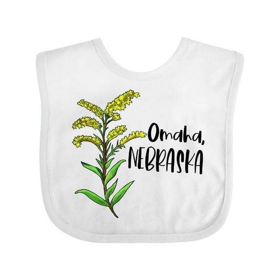 Inktastic Omaha, Nebraska Goldenrod Flower Boys or Girls Baby Bib
