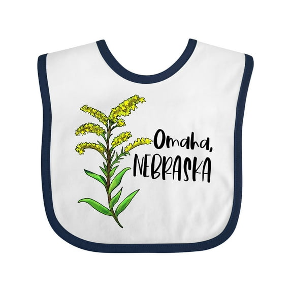 Inktastic Omaha, Nebraska Goldenrod Flower Boys or Girls Baby Bib