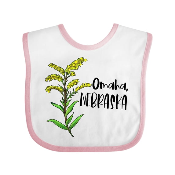 Inktastic Omaha, Nebraska Goldenrod Flower Boys or Girls Baby Bib