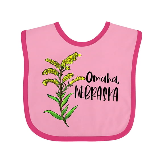 Inktastic Omaha, Nebraska Goldenrod Flower Boys or Girls Baby Bib
