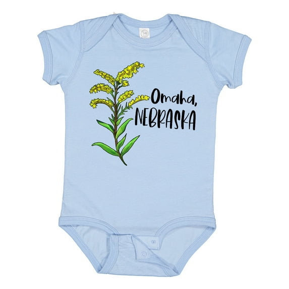 Inktastic Omaha, Nebraska Goldenrod Flower Boys or Girls Baby Bodysuit