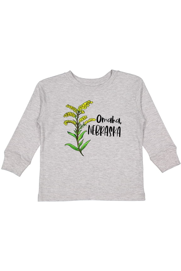 Omaha, Nebraska Goldenrod Flower Boys or Girls Long Sleeve Toddler T-Shirt