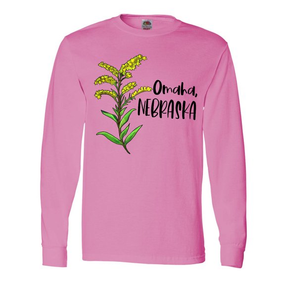 Inktastic Omaha, Nebraska Goldenrod Flower Long Sleeve T-Shirt