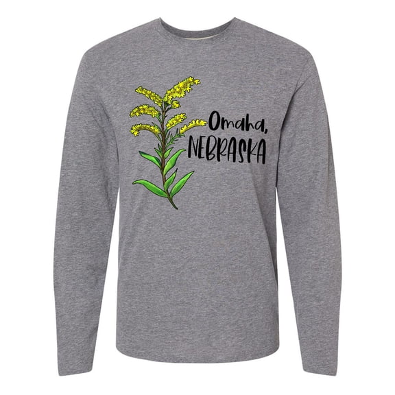 Inktastic Omaha, Nebraska Goldenrod Flower Long Sleeve T-Shirt