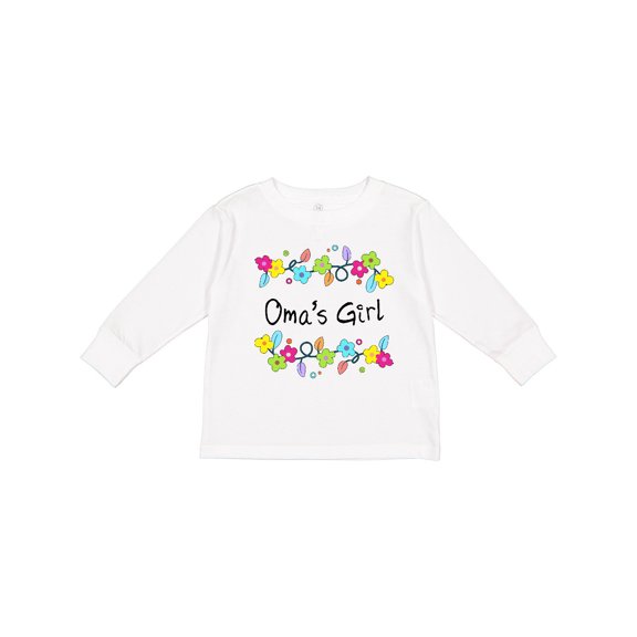 Inktastic Omas Girl- Bright Flowers Girls Long Sleeve Toddler T-Shirt