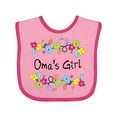 thumbnail image 1 of Inktastic Omas Girl- bright flowers Girls Baby Bib, 1 of 4