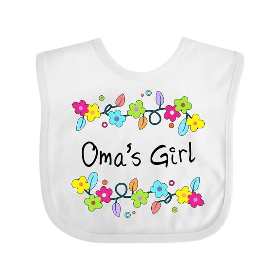 Inktastic Omas Girl- bright flowers Girls Baby Bib