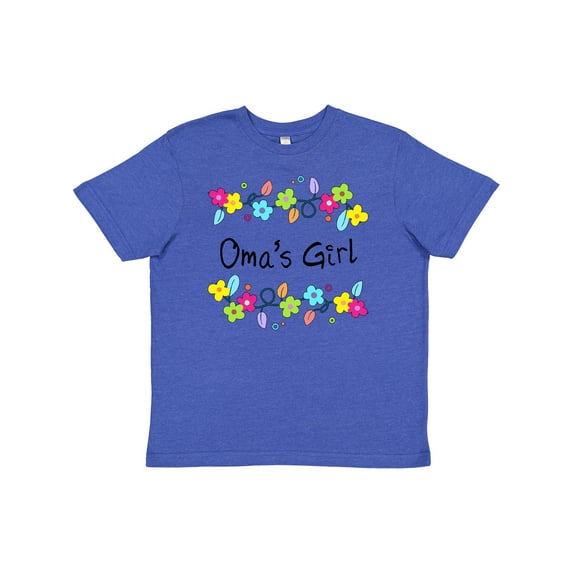 Inktastic Omas Girl- bright flowers Youth T-Shirt