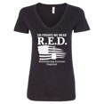 thumbnail image 1 of Inktastic On Fridays We Wear R.e.d. Military Support Women's V-Neck T-Shirt, 1 of 5