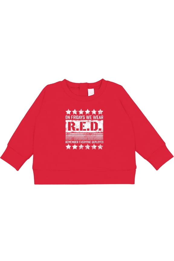 On Fridays We Wear R.e.d. Remember Everyone Deployed Baby Sweatshirt