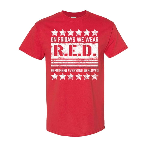 Inktastic On Fridays We Wear R.e.d. Remember Everyone Deployed T-Shirt