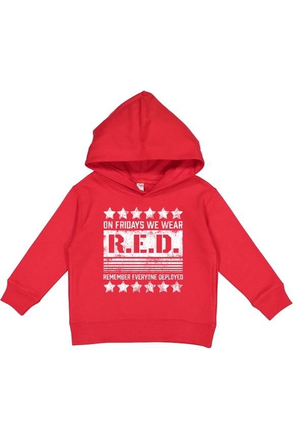 On Fridays We Wear R.e.d. Remember Everyone Deployed Toddler Hoodie