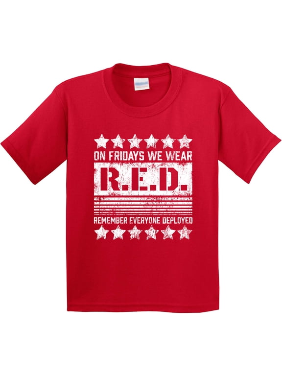 On Fridays We Wear R.e.d. Remember Everyone Deployed Youth T-Shirt