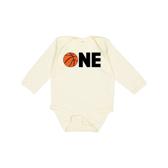 Inktastic One Basketball First Birthday Boys or Girls Long Sleeve Baby Bodysuit