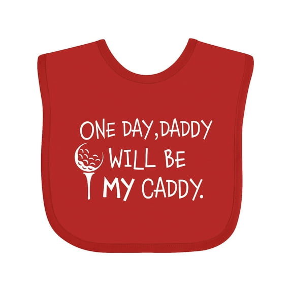 Inktastic One Day, Daddy Will Be My Caddy Kids Golfing Boys or Girls Baby Bib