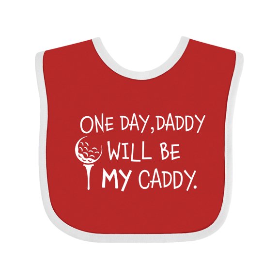 Inktastic One Day, Daddy Will Be My Caddy Kids Golfing Boys or Girls Baby Bib
