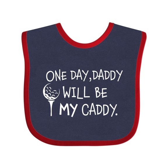 Inktastic One Day, Daddy Will Be My Caddy Kids Golfing Boys or Girls Baby Bib