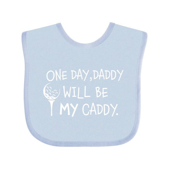 Inktastic One Day, Daddy Will Be My Caddy Kids Golfing Boys or Girls Baby Bib