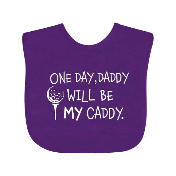 Inktastic One Day, Daddy Will Be My Caddy Kids Golfing Boys or Girls Baby Bib