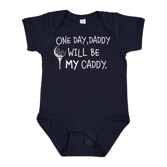 Inktastic One Day, Daddy Will Be My Caddy Kids Golfing Boys or Girls Baby Bodysuit