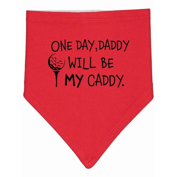 Inktastic One Day, Daddy Will Be My Caddy Kids Golfing Baby Bandana Bib
