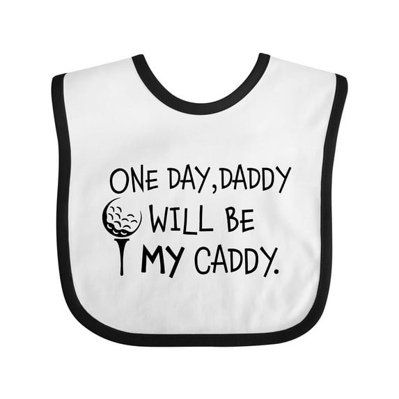Inktastic One Day, Daddy Will Be My Caddy Kids Golfing Boys or Girls Baby Bib