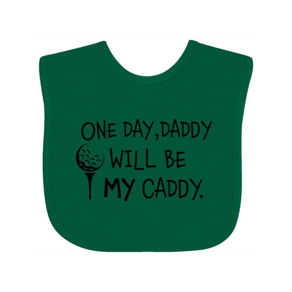 Inktastic One Day, Daddy Will Be My Caddy Kids Golfing Boys or Girls Baby Bib