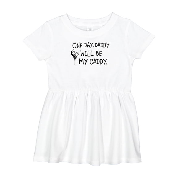 Inktastic One Day, Daddy Will Be My Caddy Kids Golfing Girls Baby Dress