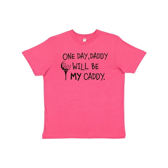 Inktastic One Day, Daddy Will Be My Caddy- Kids Golfing Youth T-Shirt