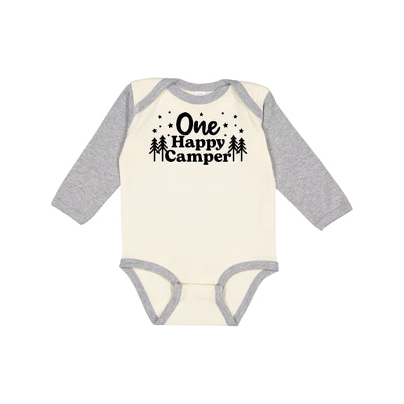 Inktastic One Happy Camper Boys or Girls Long Sleeve Baby Bodysuit