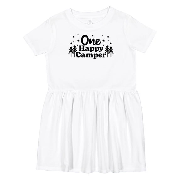 Inktastic One Happy Camper Girls Toddler Dress