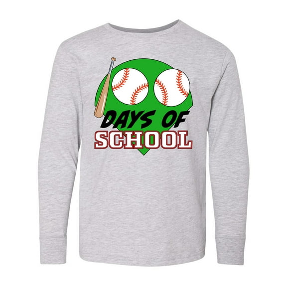 Inktastic One Hundred Days of School Baseball Long Sleeve Youth T-Shirt