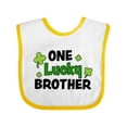 thumbnail image 1 of Inktastic One Lucky Brother with Shamrocks Boys Baby Bib, 1 of 4