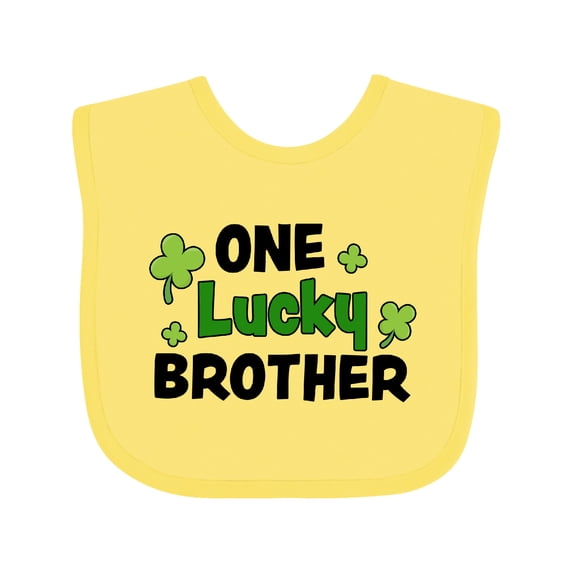 Inktastic One Lucky Brother with Shamrocks Boys Baby Bib