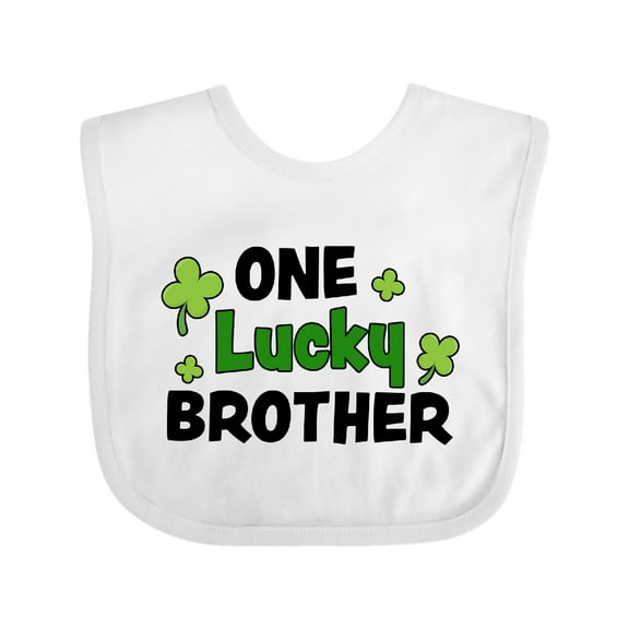 Inktastic One Lucky Brother with Shamrocks Boys Baby Bib
