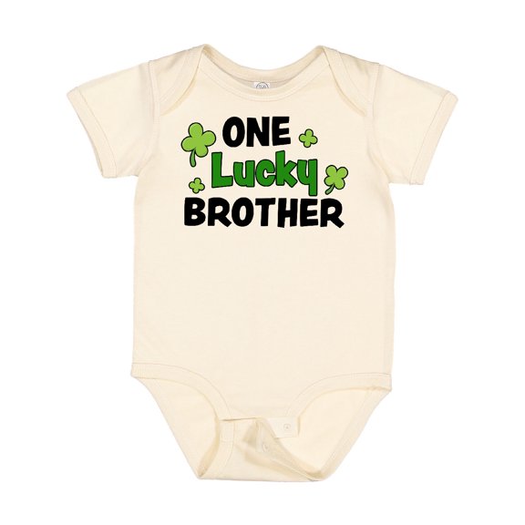 Inktastic One Lucky Brother with Shamrocks Boys Baby Bodysuit