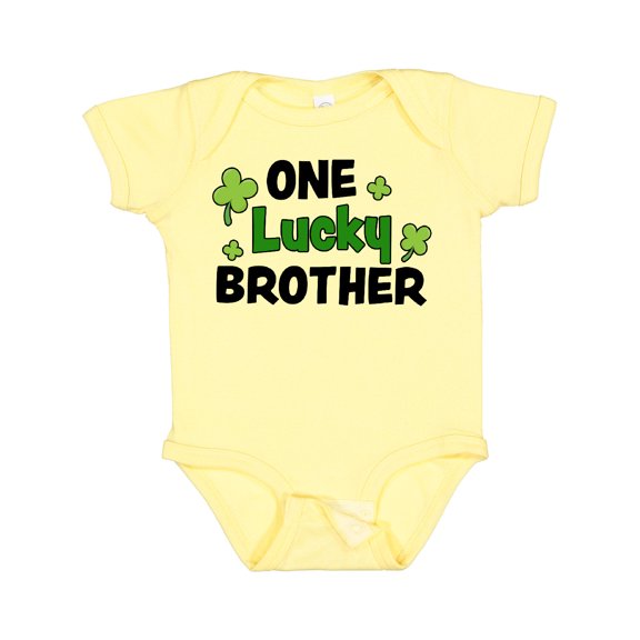 Inktastic One Lucky Brother with Shamrocks Boys Baby Bodysuit