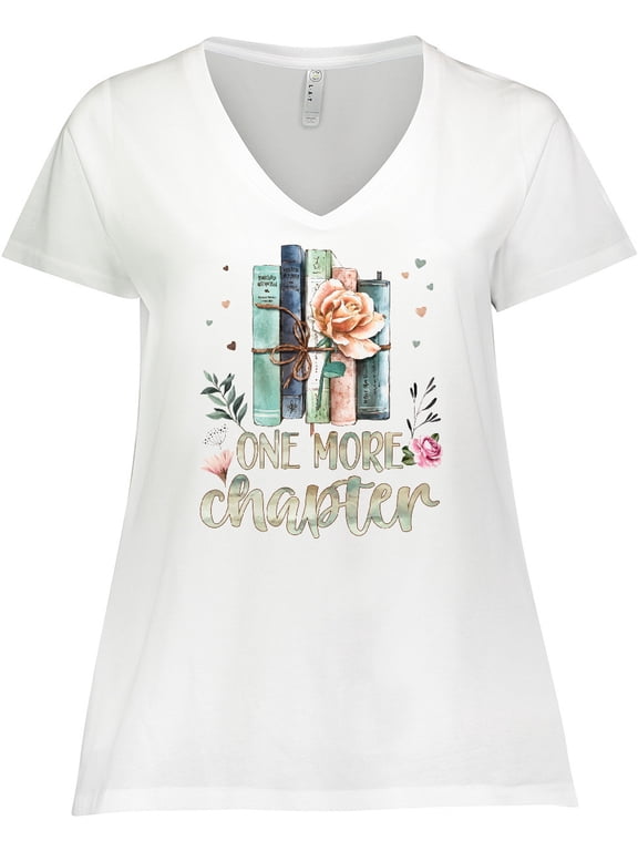 One More Chapter Book Lover Reading Women's Plus Size V-Neck T-Shirt