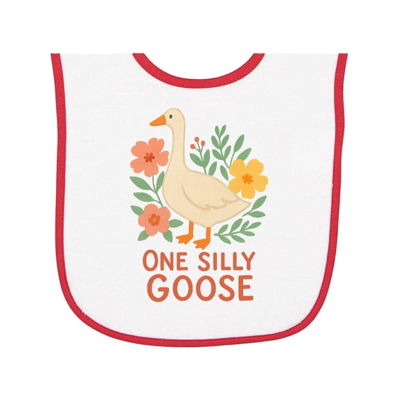 Inktastic One Silly Goose Cute Animal Design Baby Terry Cloth Bib