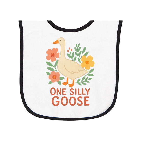 Inktastic One Silly Goose Cute Animal Design Baby Terry Cloth Bib